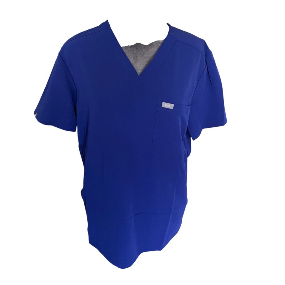 Figs Technical Collection Blue V-Neck Scrub Top S